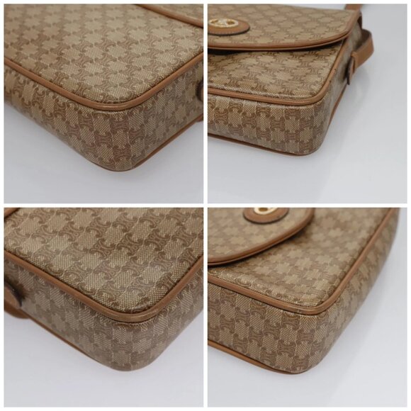 CELINE Macadam Canvas Shoulder Bag Beige Gold Auth EC329 - Picture 16 of 16